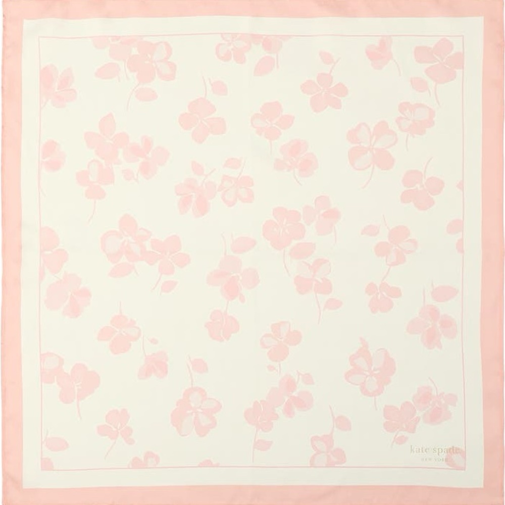 Kate Spade spring pansies silk bandana NWT